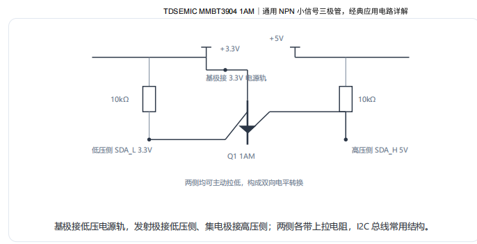 TDSEMIC MMBT3904（絲印 1AM）通用NPN小信號三極管引腳、電路與PCB佈局圖集